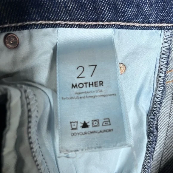 MOTHER Women Denim Jeans Stunner Zip Ankle Step Fray Sweeping Racer Size 27 W28